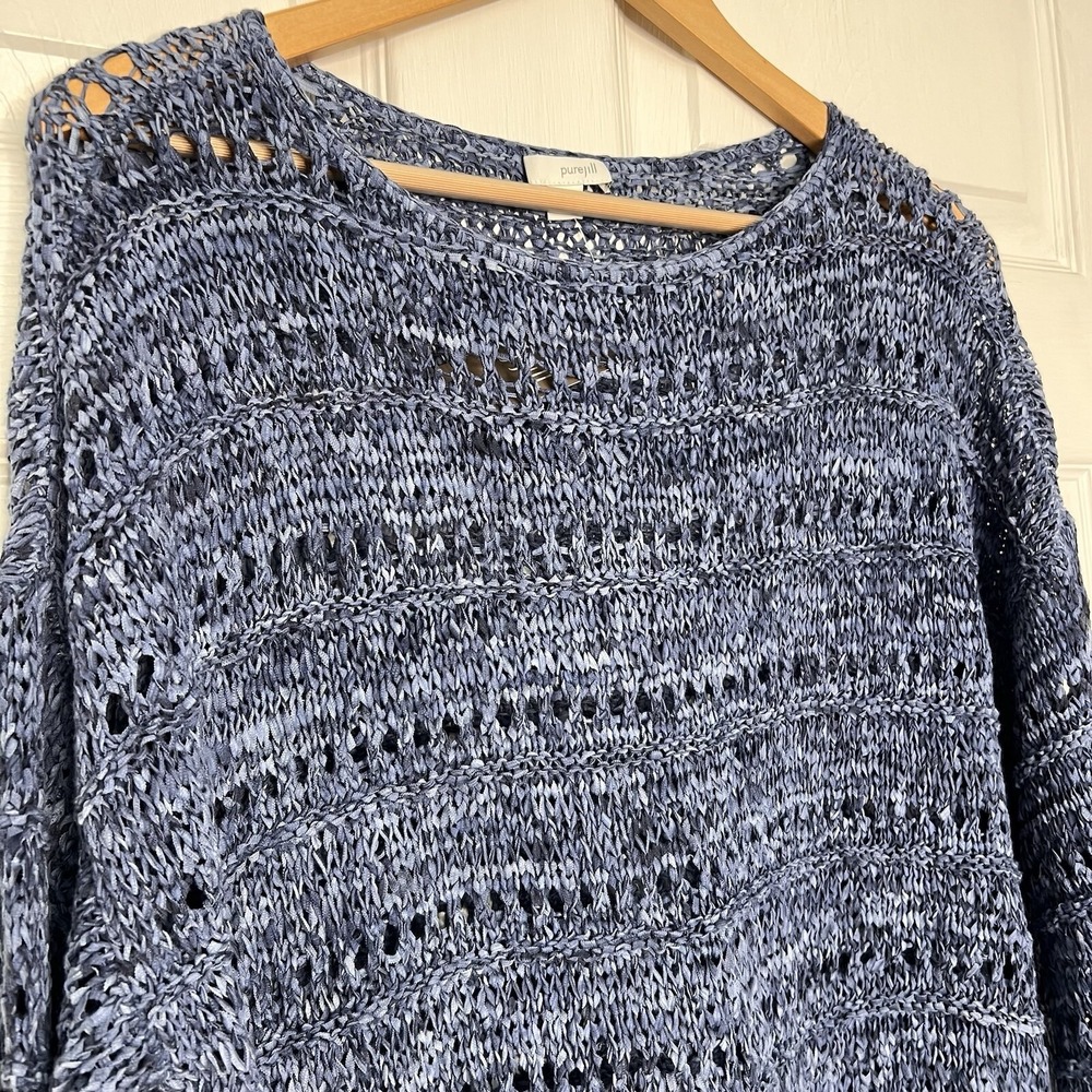 J. Jill Blue Knit Pullover Sweater Size Medium NWT - Picture 2 of 12